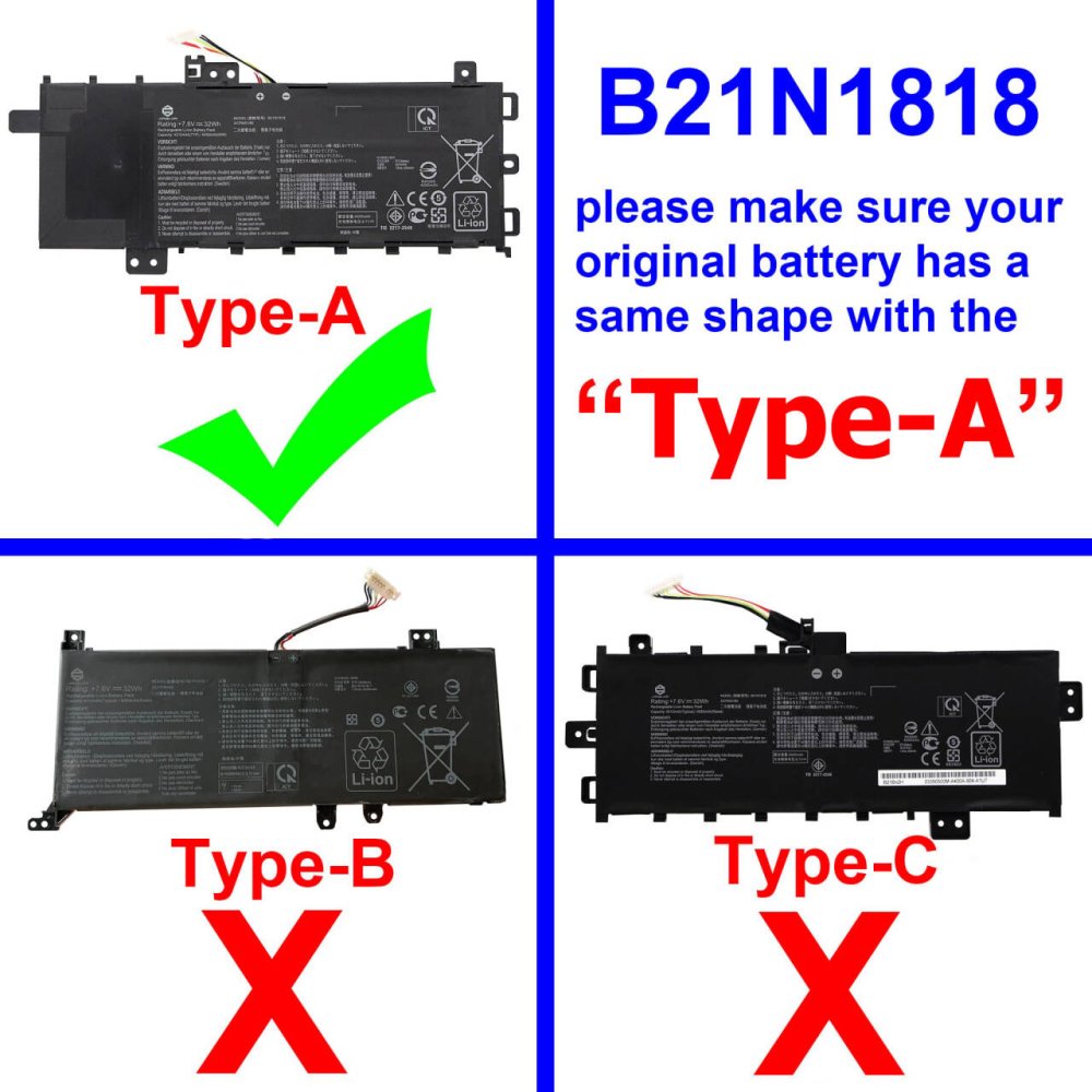 Original 4110mAh 32Wh Batterie Asus B21N1818