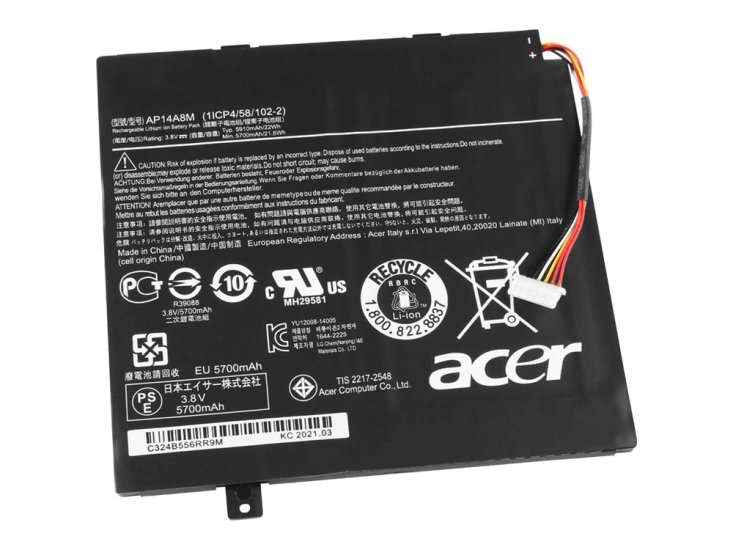 22Wh Original Batterie Acer Aspire Switch 10E SW3-013P - Cliquez sur l'image pour la fermer