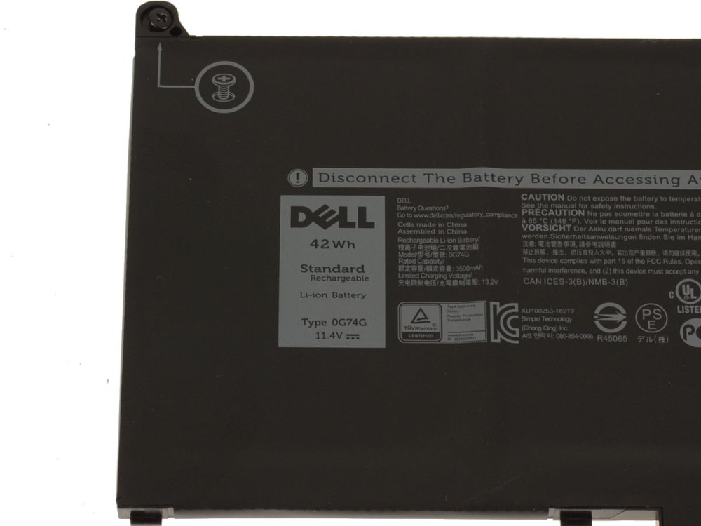 Original 3500mAh 42Wh Batterie Dell 0G74G 00G74G