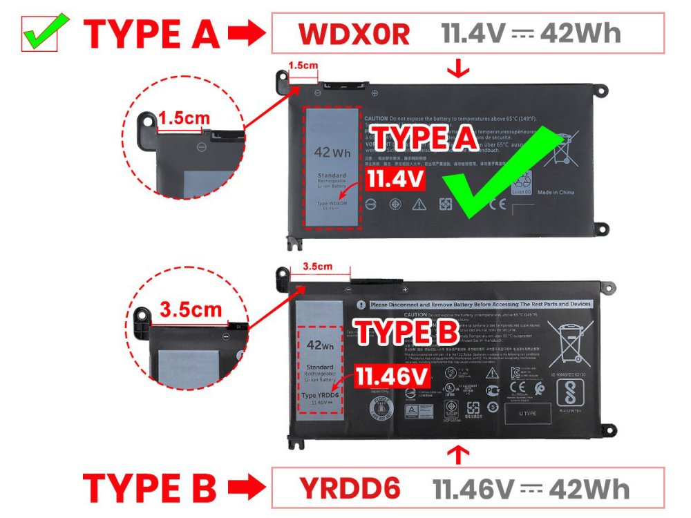 42Wh Original Batterie Dell Inspiron 17 5770 P35E001