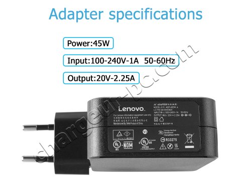 45W Original AC Adaptateur Chargeur Lenovo ADL45WCG 5A10H43628