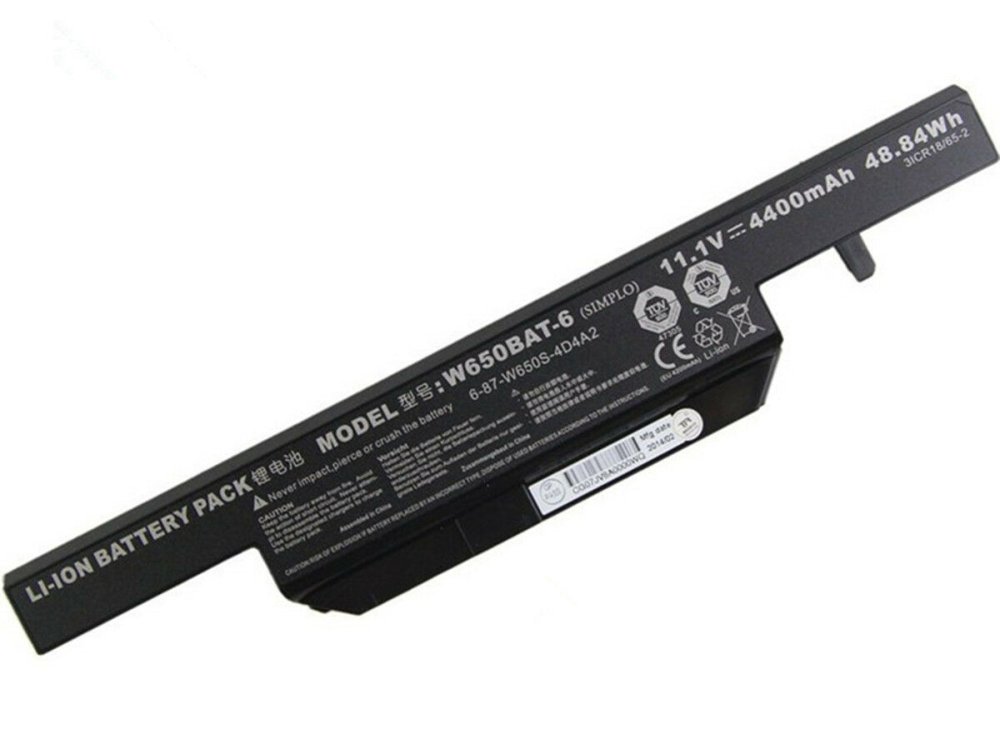 4400mAh 48.84Wh 6 Cellules Clevo W650RC1 Batterie
