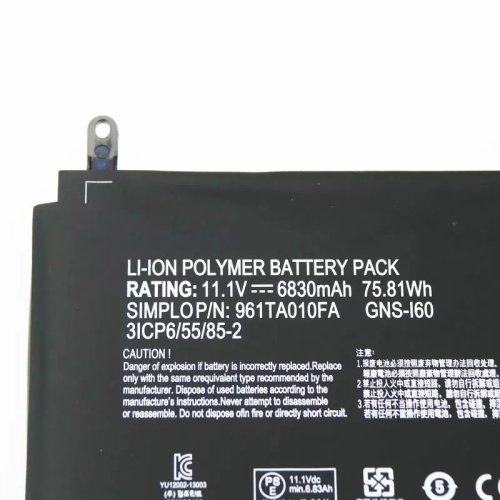 Original Gigabyte P35G v2 Gigabyte P35K Batterie 6830mAh 75.81Wh 4-Cellules