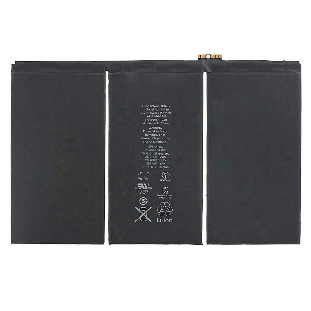 1156mAh 43Wh Apple iPad 4 A1458 Batterie