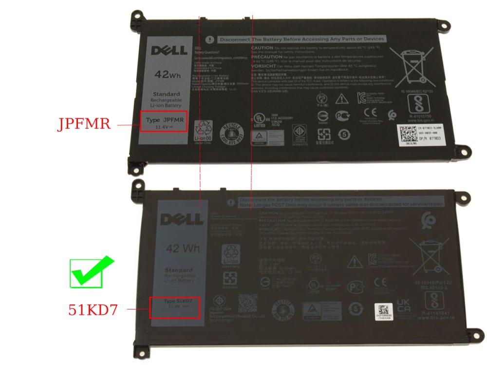 Original 42Wh Batterie Dell Chromebook 11 3180 P26T002