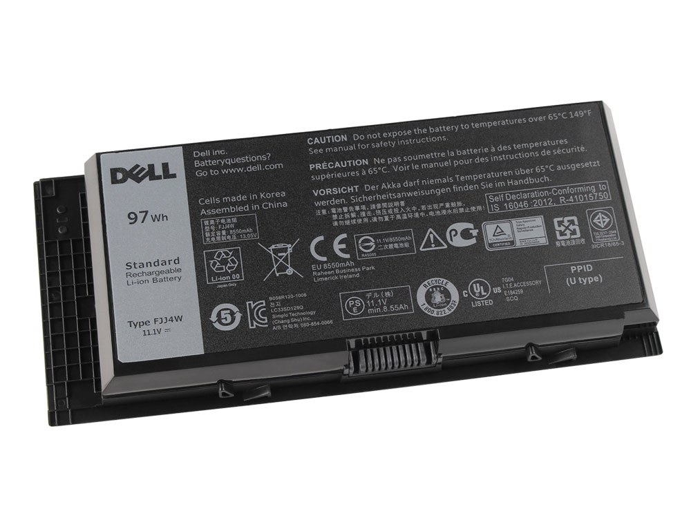 97Wh Batterie Original pour Dell F334W 451-BBGO H1MNH
