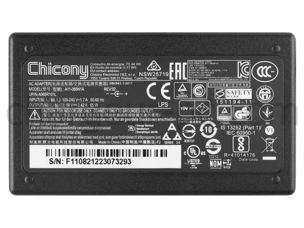 Original 65W AC Adaptateur Chargeur Acer Swift 3 SF314-42-R9US