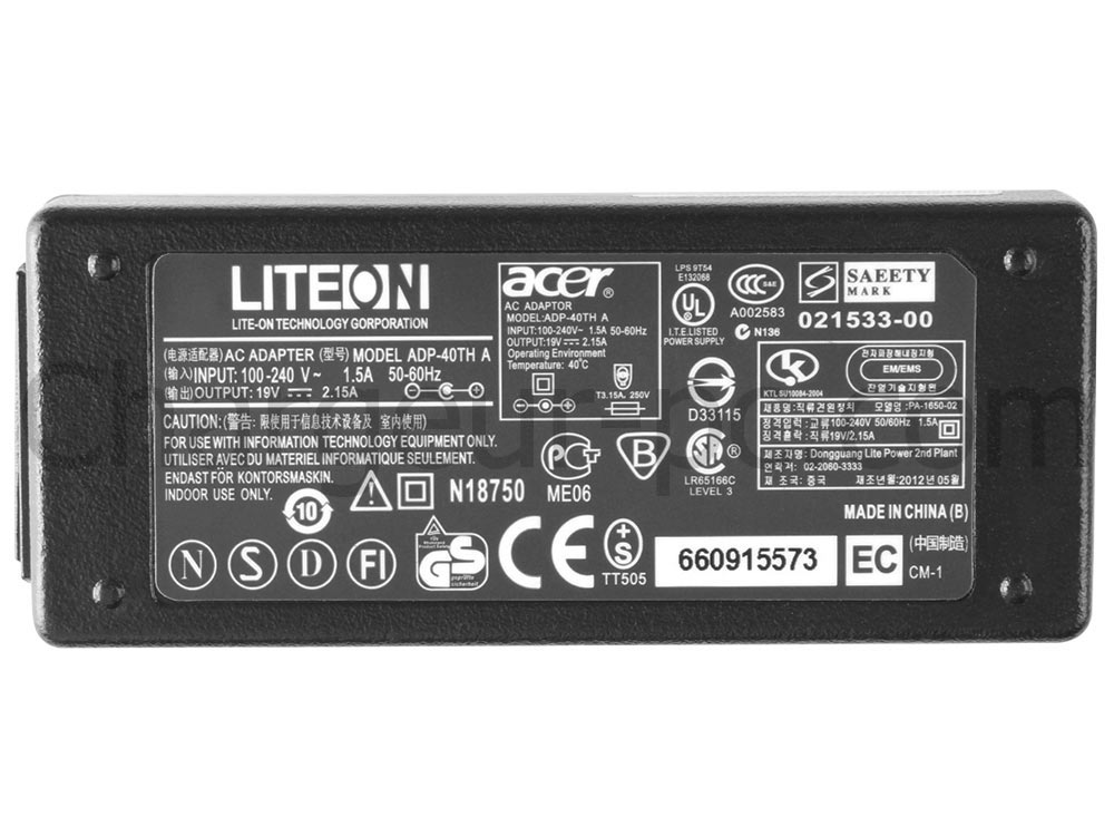 40W Clevo N232WU Clevo N141WU AC Adaptateur Chargeur + câble