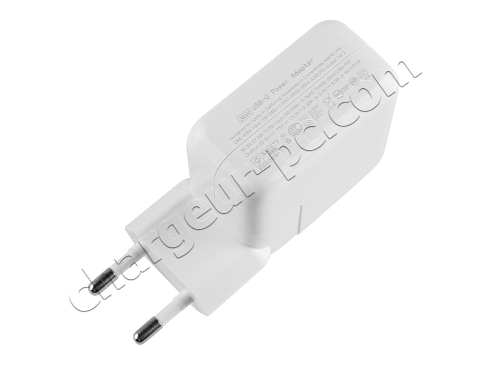 35W USB-C Apple MNWP3B/A Apple MNWP3ZM/A AC Adaptateur Chargeur