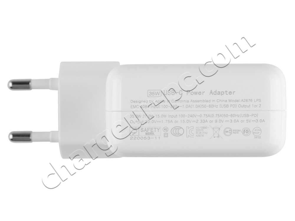 35W USB-C Apple MNWP3B/A Apple MNWP3ZM/A AC Adaptateur Chargeur