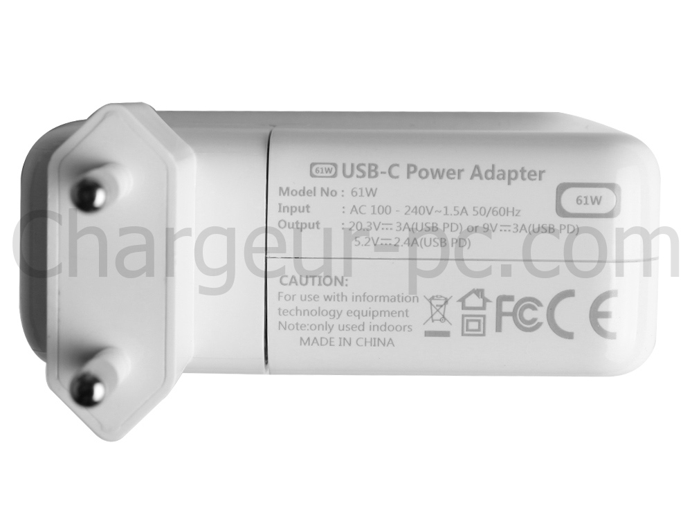 61W USB-C Apple MacBook Pro 13 2020 MXK52Y/A Adaptateur Chargeur