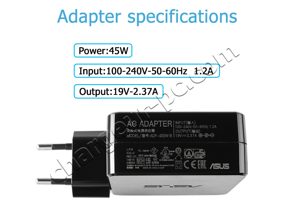 Original 19V 2.37A 45W AC Adaptateur Chargeur Asus VivoBook S14 S413DA