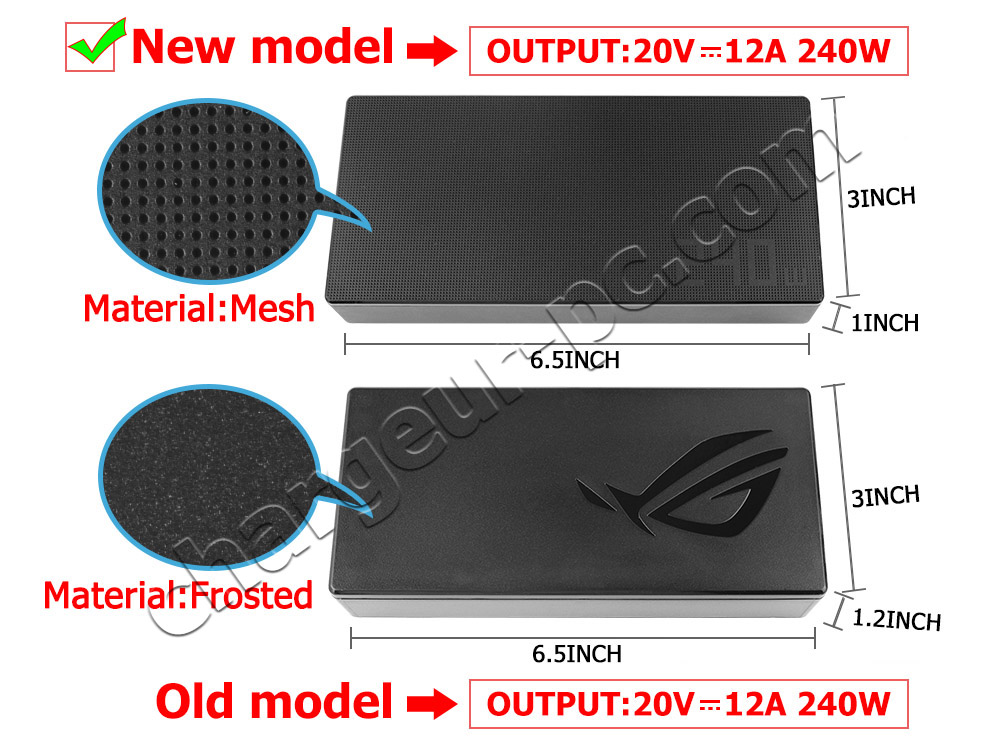Original 240W Slim AC Adaptateur Chargeur Asus ROG Strix G15 (2022) G513RM