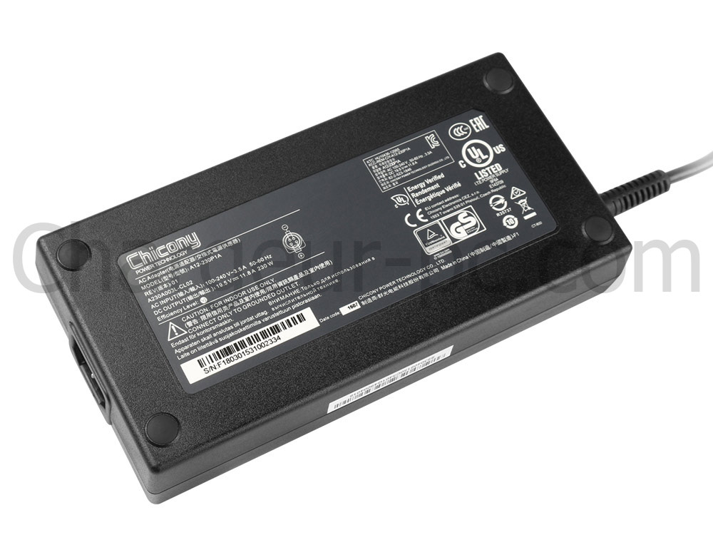 Original 230W MSI GT76 Titan DT-006 AC Adaptateur Chargeur
