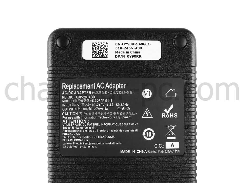 280W XMG NEO 16 E23 RTX 4070 AC Adaptateur Chargeur + câble