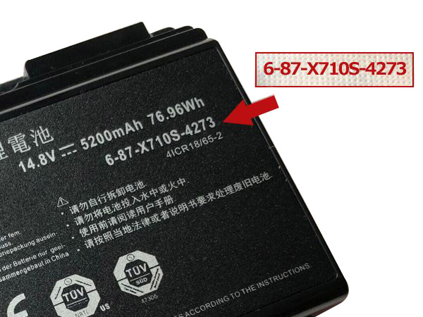 5200mAh pour Clevo P151 P151EM P151HM Batterie