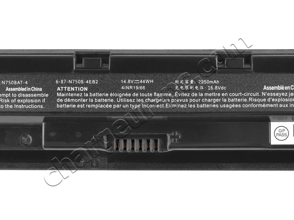2950mAh 44Wh 4 Cell Clevo 6-87-N750S-3CF2 Batterie