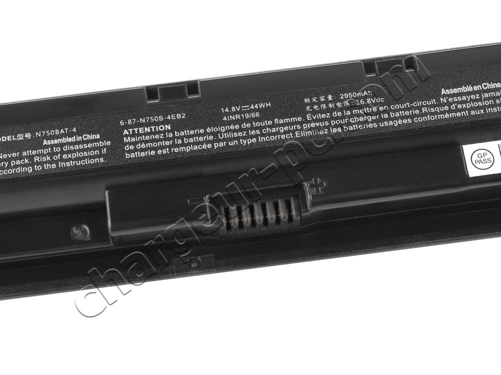 2950mAh 44Wh 4 Cell Clevo 6-87-N750S-3CF2 Batterie