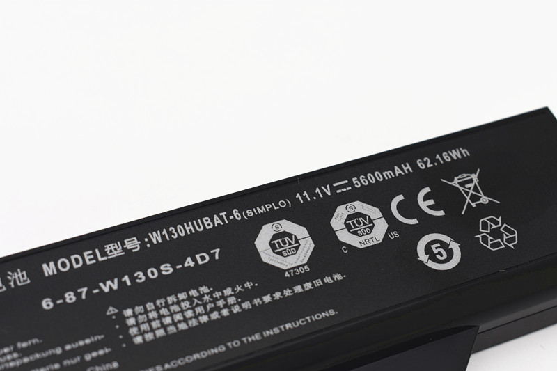 5600mAh 62.16Wh 6 Cell Clevo 6-87-W130S-4D72 Batterie