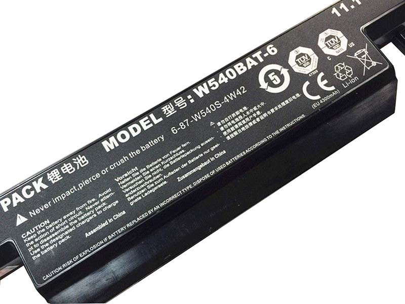 4400mAh 48.84Wh 6 Cellules Clevo W550EU Batterie