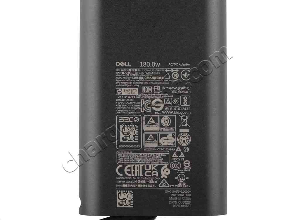 Original 180W Dell Alienware 17 R5 AW17R5-7108SLV Adaptateur Chargeur