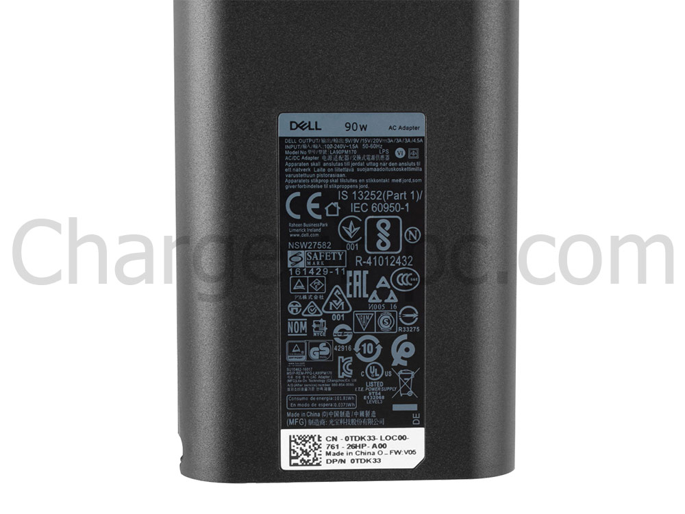 Chargeur USB-C Dell Venue 10 Pro 5056 Original 90W