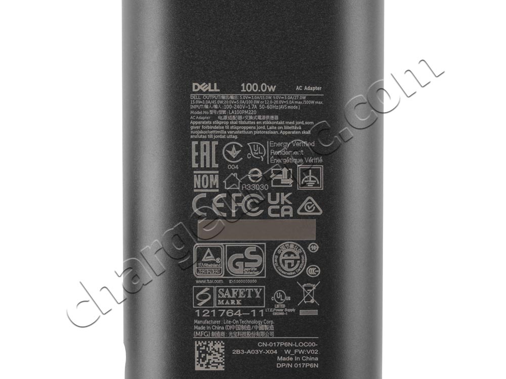 Original 100W USB-C Dell Latitude 7350 Detachable AC Adaptateur Chargeur + câble