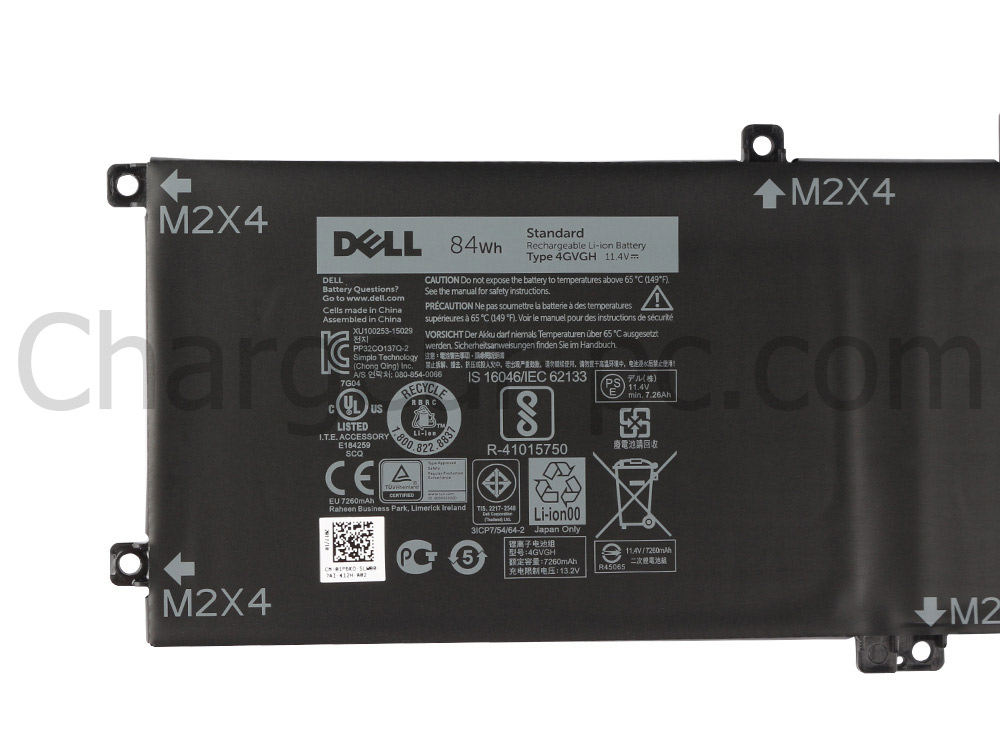 Original 84Wh 7600mAh Dell T453X Batterie