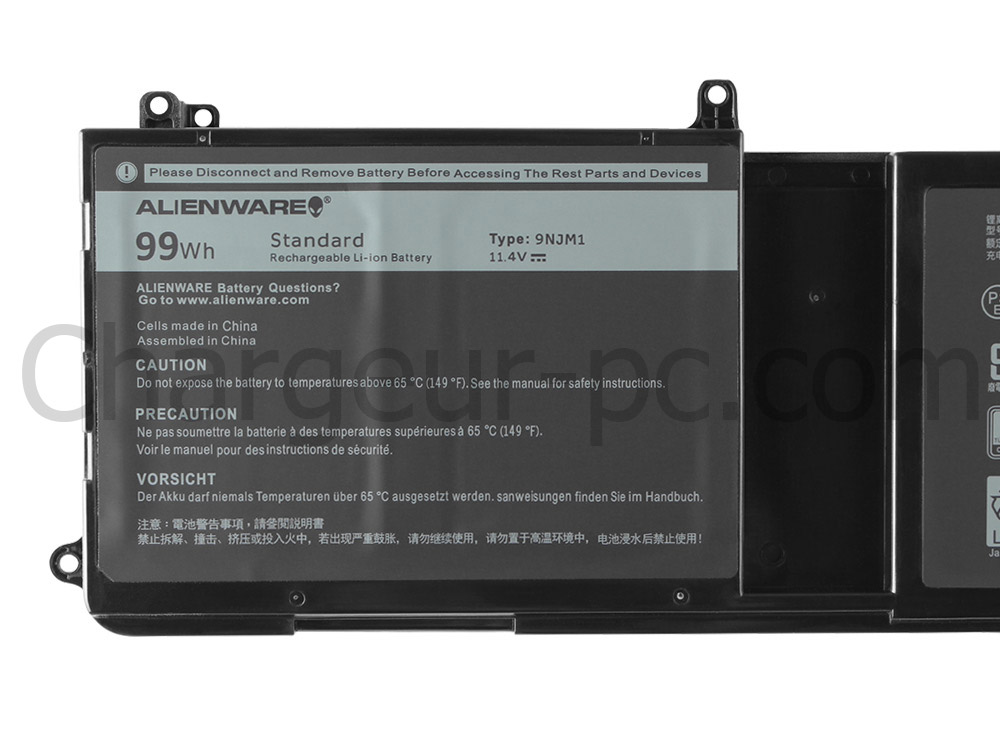 Original 99Wh Batterie Dell Alienware 15 R4 P69F002