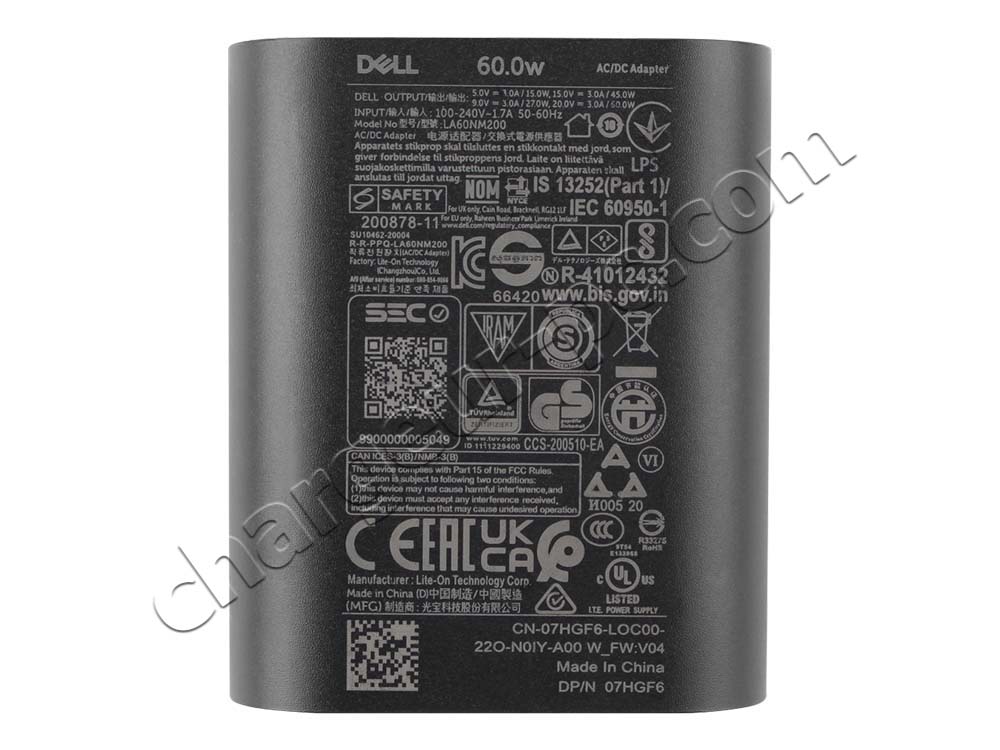 Original 60W Dell Latitude 5350 2-in-1 P182G P182G001 AC Adaptateur Chargeur + câble