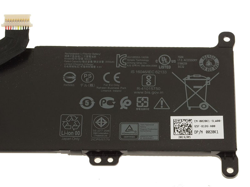 Original 3500mAh 28Wh Batterie Dell 0020K1