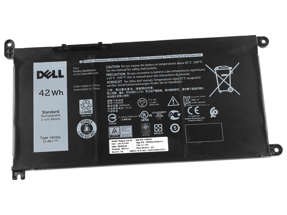Original 3500mAh 42Wh Batterie Dell 01VX1H YRDD6