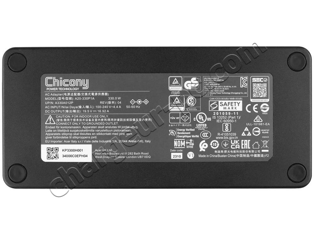 330W Acer Nitro 5 AN515-58-527S AC Adaptateur Chargeur + câble