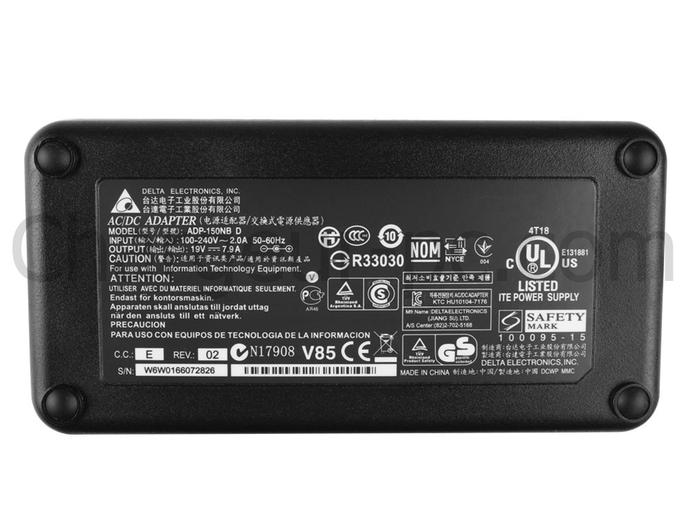 150W Clevo N850HC Clevo N855EJ1 AC Adaptateur Chargeur + câble