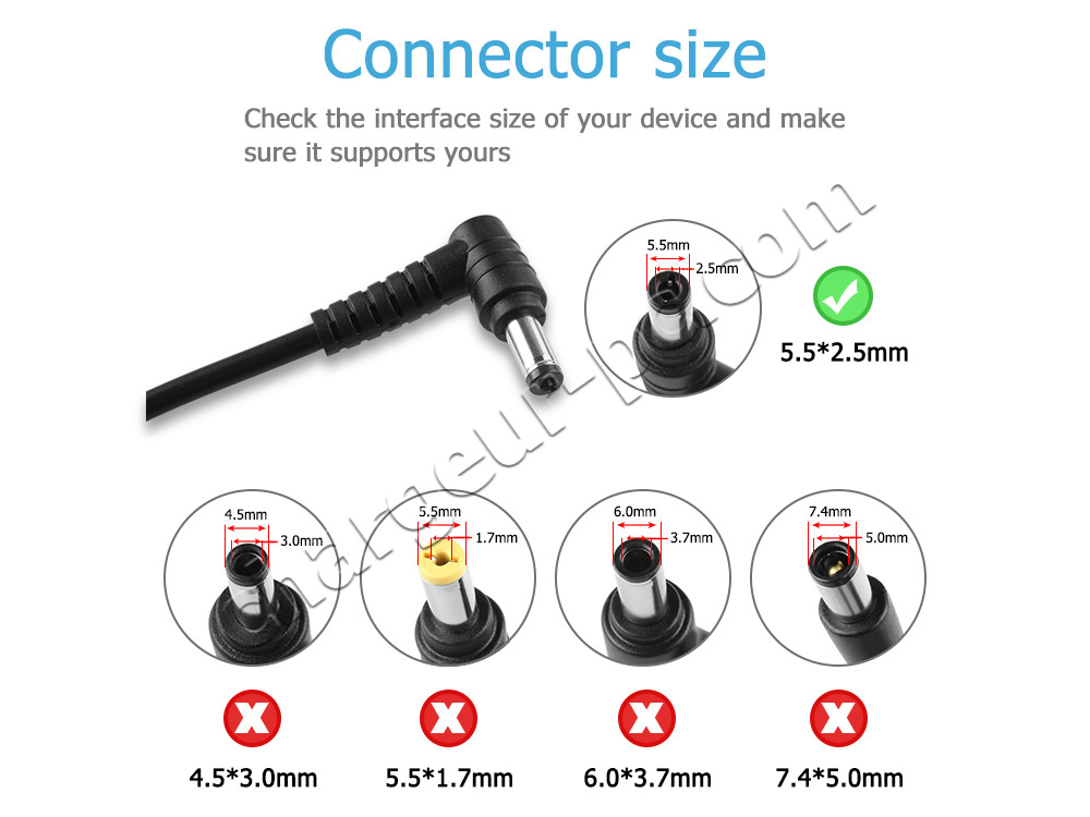 65W Clevo NL51CU Clevo NL51RU AC Adaptateur Chargeur + câble