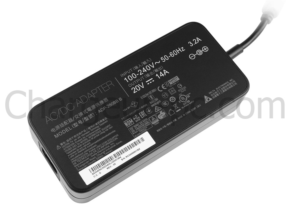 Original 280W MSI GE65 Raider 9SF-041FR AC Adaptateur Chargeur
