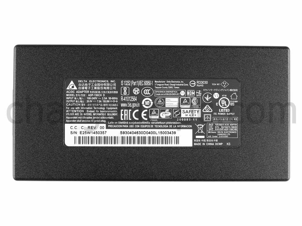 20V 7.5A 150W MSI Pulse GL66 12UC MS-1584 AC Adaptateur Chargeur