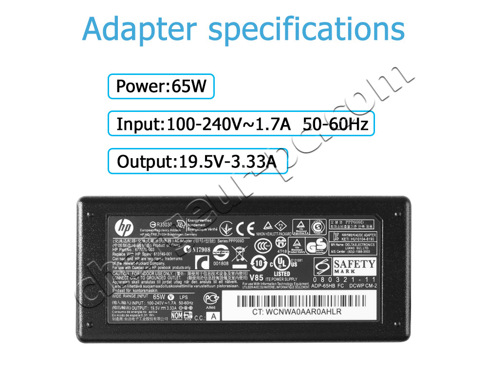 65W Original AC Adaptateur Chargeur HP 710412-001 714159-001