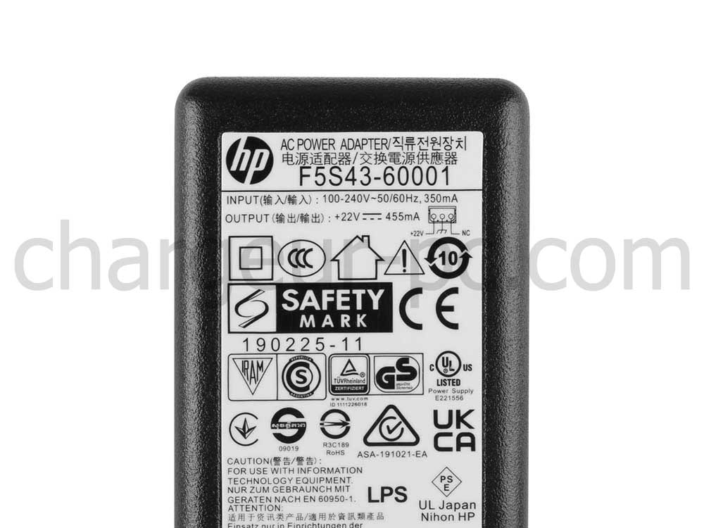 Original HP F5S43-60001 F5S43-60002 AC Adaptateur Chargeur + câble