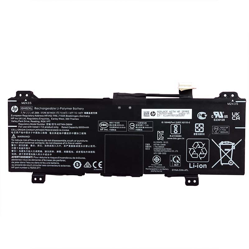 Original HP N93346-001 Batterie 6000mAh 47.3Wh