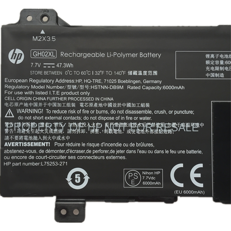 Original HP N93346-001 Batterie 6000mAh 47.3Wh