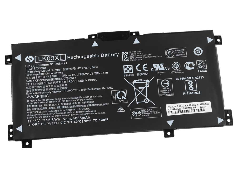 52.54Wh Batterie HP ENVY 15-bp170nz 15-bp104nl 15-bp143cl x360