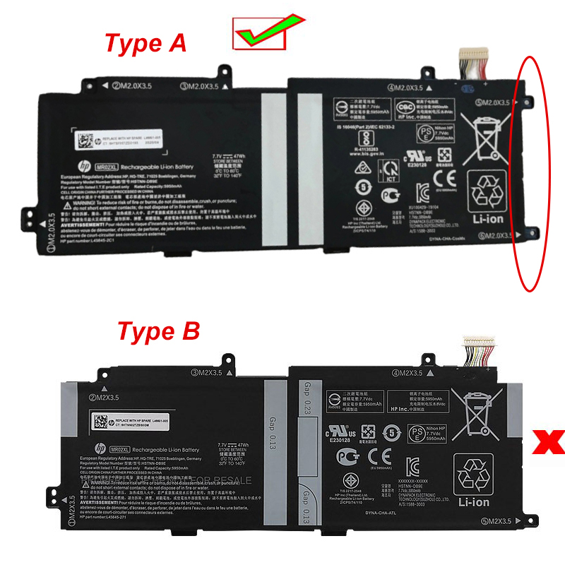 Original HP MR02XL Batterie 5950mAh 47Wh