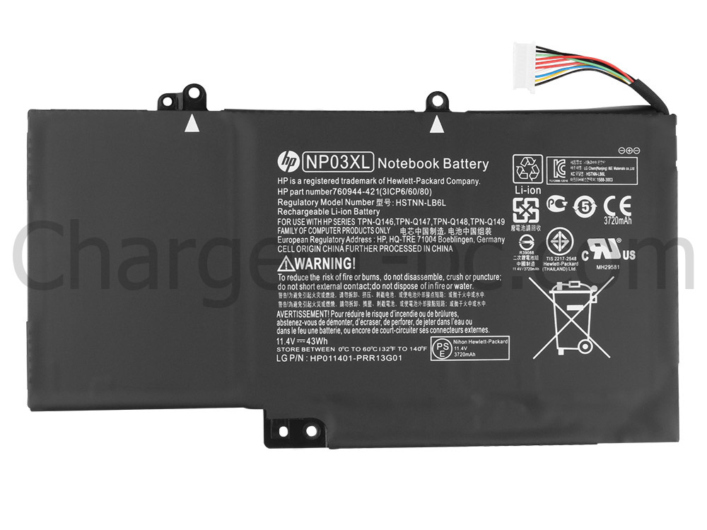 Original HP 760950-800 Batterie 43Wh