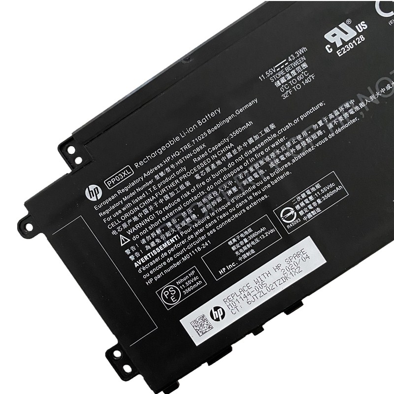 Original HP HSTNN-0B1P Batterie 3560mAh 43.3Wh