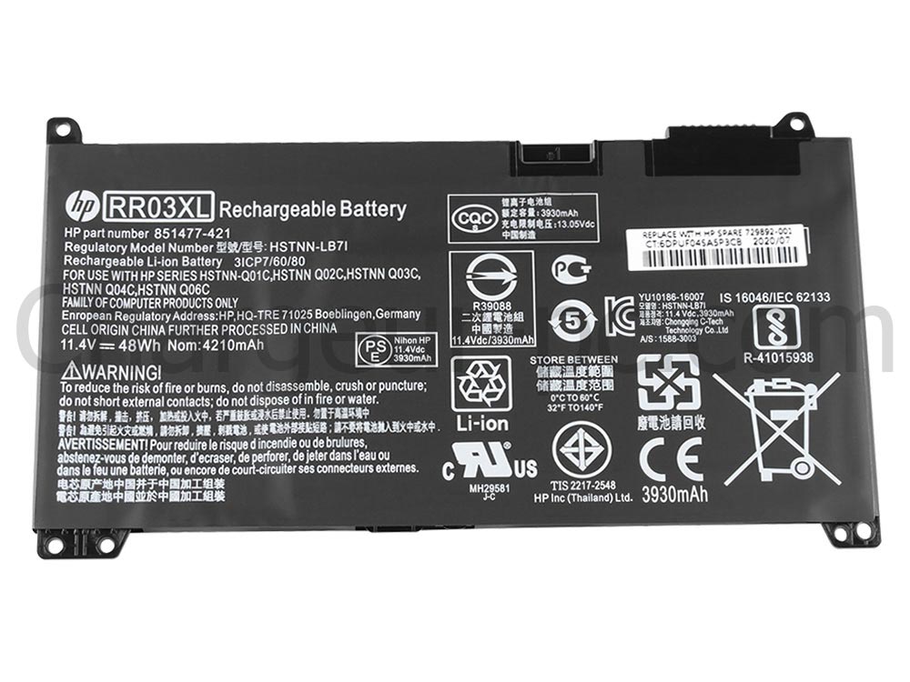 Original HP 851477-422 Batterie 4000mAh 48Wh
