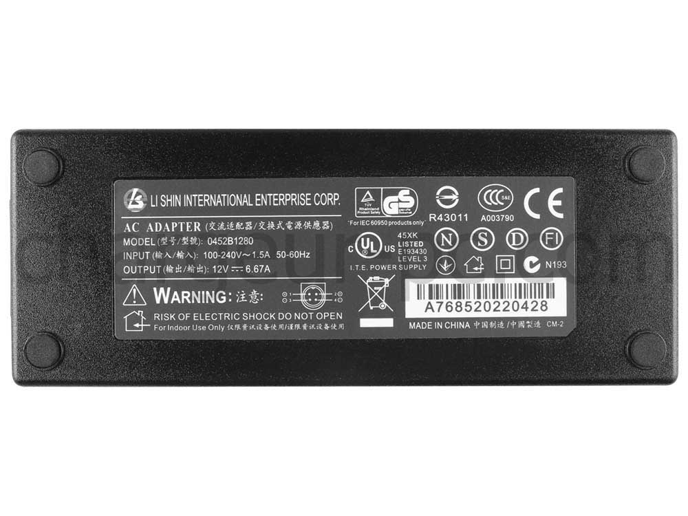 80.04W Hitachi CML 170SXW Monitor AC Adaptateur Chargeur + câble