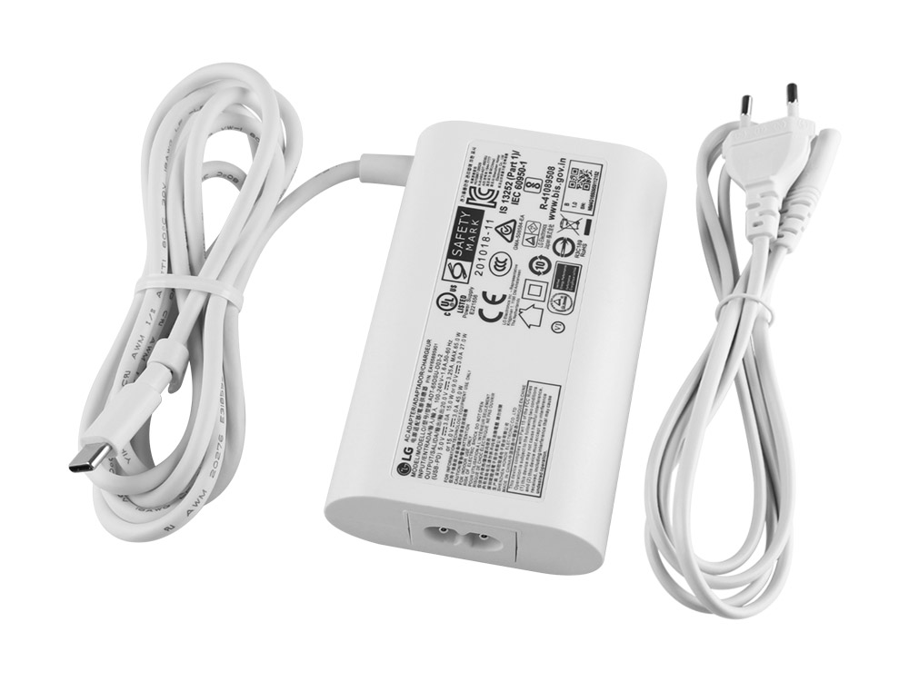 Original 65W USB-C LG Gram 17Z90R-A.AAB7U1 AC Adaptateur Chargeur + câble