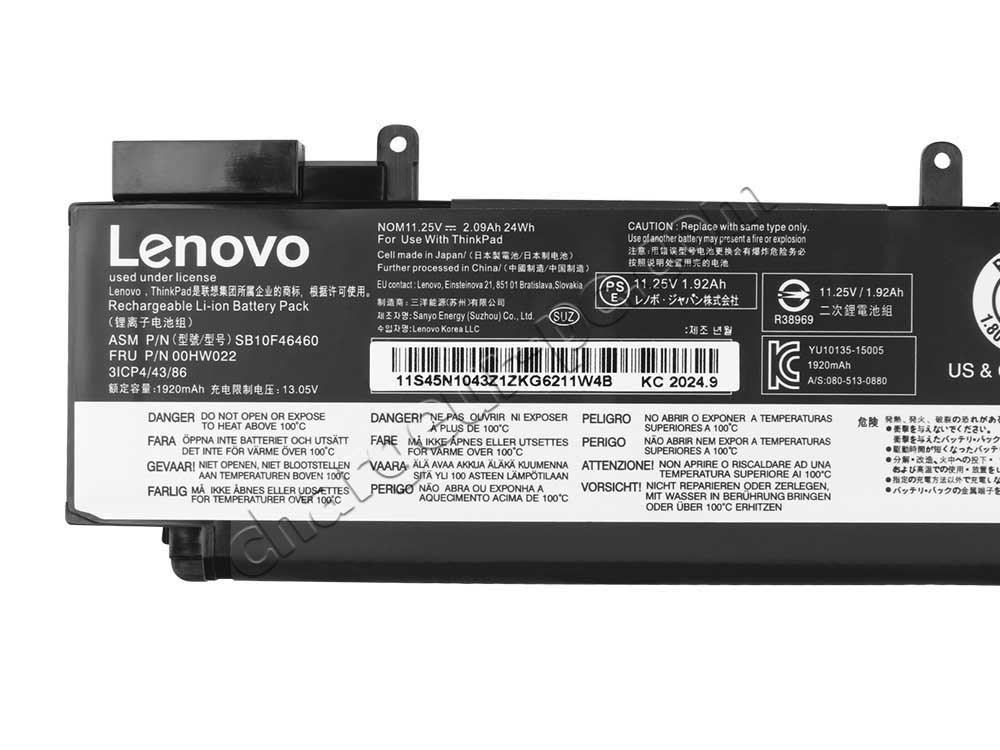 Original 2090mAh 24Wh Batterie Lenovo ThinkPad T460s 20F9A02NCD