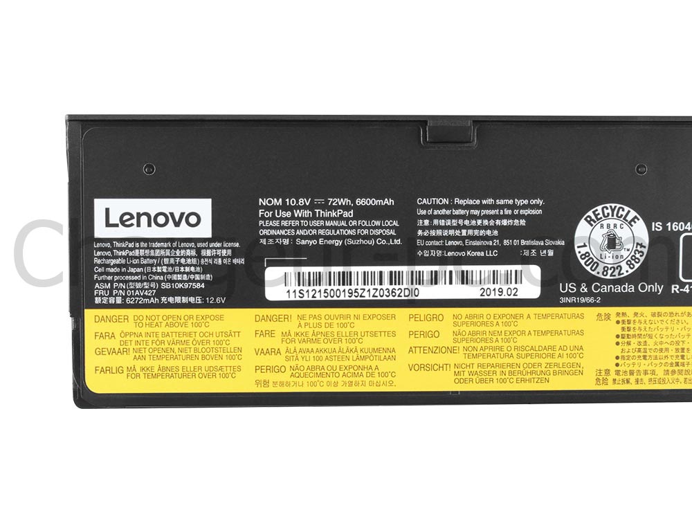 Original 6600mAh 72Wh Batterie Lenovo ThinkPad A475 20KL